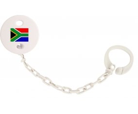 Attache-sucette Drapeau Afrique du Sud couleur Blanc