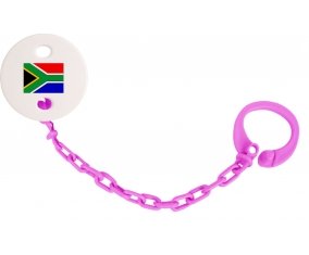 Attache-sucette Drapeau Afrique du Sud couleur Rose fuschia