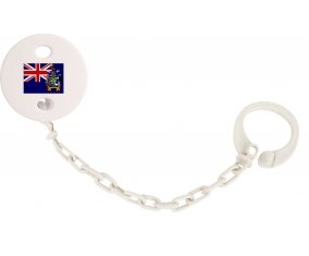Attache-tétine Drapeau Géorgie du Sud et les Îles Sandwich du Sud couleur Blanc
