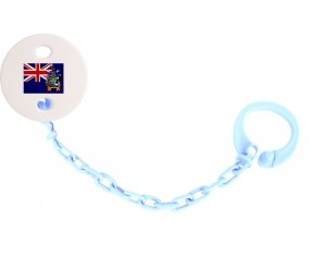 Attache-tétine Drapeau Géorgie du Sud et les Îles Sandwich du Sud couleur Bleu ciel