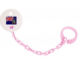 Attache-tétine Drapeau Géorgie du Sud et les Îles Sandwich du Sud couleur Rose clair