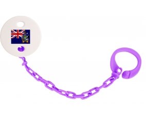Attache-tétine Drapeau Géorgie du Sud et les Îles Sandwich du Sud couleur Violet