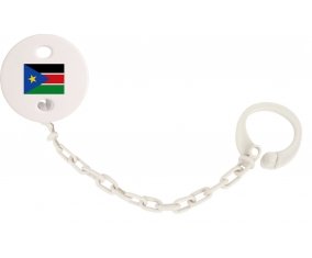 Attache-sucette Drapeau Soudan du sud couleur Blanc