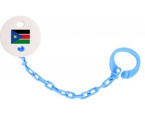 Attache-sucette Drapeau Soudan du sud couleur Bleu turquoise