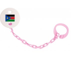 Attache-sucette Drapeau Soudan du sud couleur Rose clair