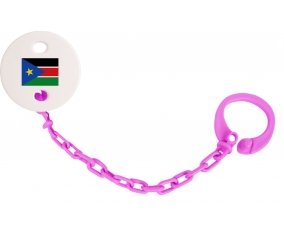 Attache-sucette Drapeau Soudan du sud couleur Rose fuschia
