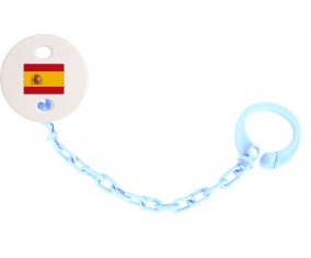 Attache-tétine Drapeau Espagne couleur Bleu ciel