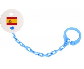 Attache-tétine Drapeau Espagne couleur Bleu turquoise
