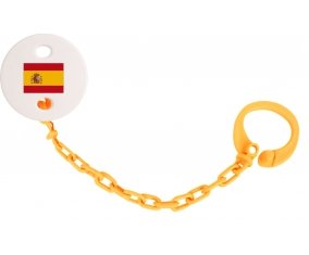 Attache-tétine Drapeau Espagne couleur Orange