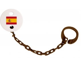 Attache-tétine Drapeau Espagne couleur Marron