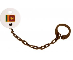 Attache-tetine Drapeau Sri Lanka Srilanka couleur Marron