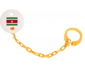Attache-tetine Drapeau Suriname couleur Orange