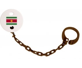 Attache-tetine Drapeau Suriname couleur Marron
