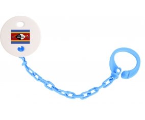 Attache-tétine Drapeau Swaziland couleur Bleu turquoise