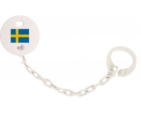 Attache-tetine Drapeau Suède couleur Blanc
