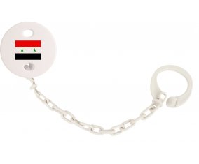 Attache-tétine Drapeau République arabe syrienne couleur Blanc
