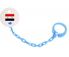 Attache-tétine Drapeau République arabe syrienne couleur Bleu turquoise