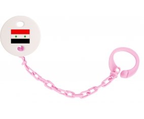 Attache-tétine Drapeau République arabe syrienne couleur Rose clair
