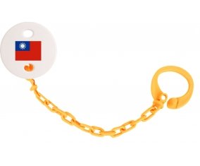 Attache-tetine Drapeau Taïwan couleur Orange