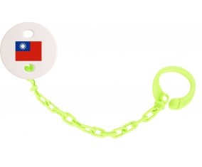 Attache-tetine Drapeau Taïwan couleur Verte