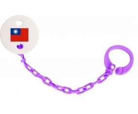 Attache-tetine Drapeau Taïwan couleur Violet