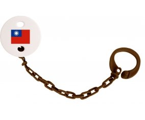 Attache-tetine Drapeau Taïwan couleur Marron