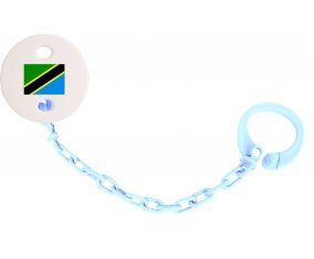 Attache-tétine Drapeau Tanzanie couleur Bleu ciel