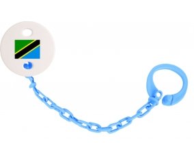 Attache-tétine Drapeau Tanzanie couleur Bleu turquoise