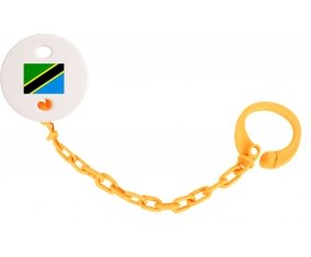 Attache-tétine Drapeau Tanzanie couleur Orange