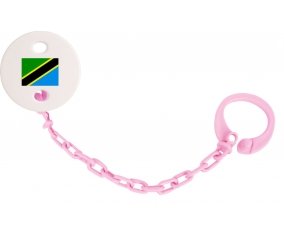 Attache-tétine Drapeau Tanzanie couleur Rose clair