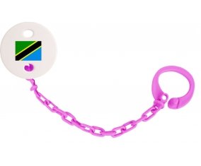 Attache-tétine Drapeau Tanzanie couleur Rose fuschia