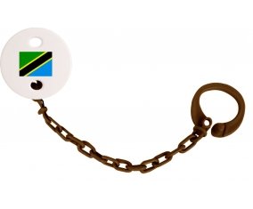 Attache-tétine Drapeau Tanzanie couleur Marron