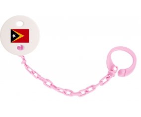 Attache-sucette Drapeau Timor Leste couleur Rose clair
