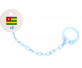 Attache-tétine Drapeau Togo couleur Bleu ciel