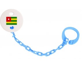 Attache-tétine Drapeau Togo couleur Bleu turquoise