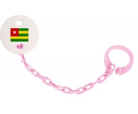 Attache-tétine Drapeau Togo couleur Rose clair