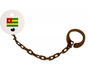 Attache-tétine Drapeau Togo couleur Marron