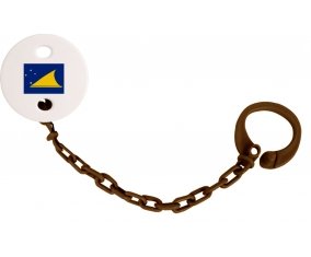 Attache-tetine Drapeau Tokelau couleur Marron