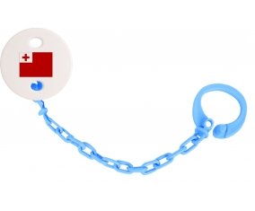 Attache-sucette Drapeau Tonga couleur Bleu turquoise