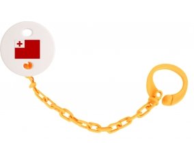Attache-sucette Drapeau Tonga couleur Orange