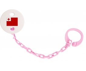 Attache-sucette Drapeau Tonga couleur Rose clair