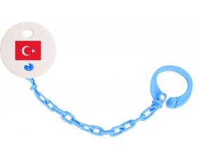 Attache-sucette Drapeau Turquie couleur Bleu turquoise