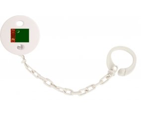 Attache-tétine Drapeau Turkménistan couleur Blanc