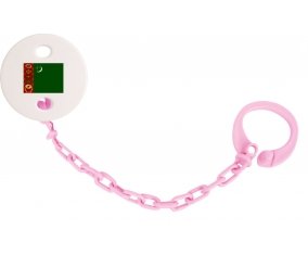 Attache-tétine Drapeau Turkménistan couleur Rose clair
