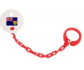 Attache-tetine Drapeau Îles Turques-et-Caïques couleur Rouge