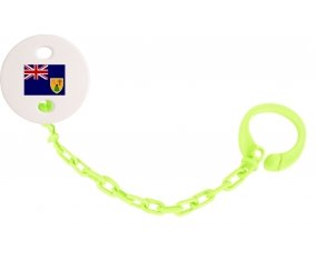 Attache-tetine Drapeau Îles Turques-et-Caïques couleur Verte