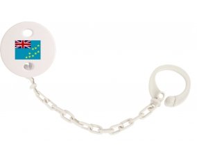 Attache-sucette Drapeau Tuvalu couleur Blanc