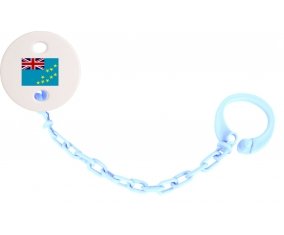Attache-sucette Drapeau Tuvalu couleur Bleu ciel