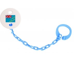 Attache-sucette Drapeau Tuvalu couleur Bleu turquoise