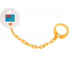 Attache-sucette Drapeau Tuvalu couleur Orange
